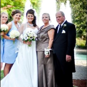Alfred Angelo mocha colored mother of bride dress
